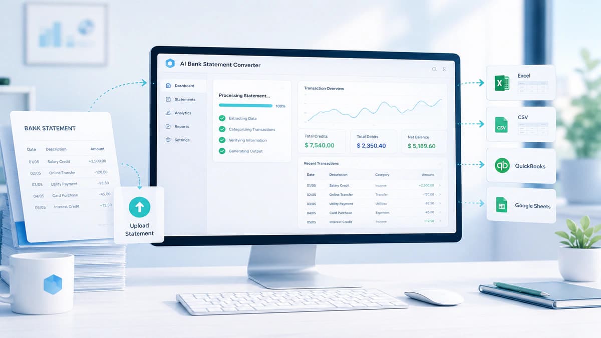 Automated bank statement processing for accounting workflows